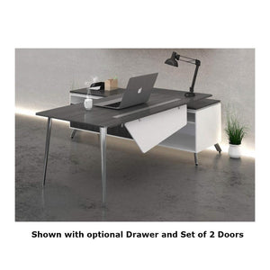 One Suite L-Shaped Executive Desk with Open Return/Credenza, FREE SHIPPING