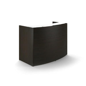Potenza Curved Reception Desk with Glass Transactional Counter Top, FREE SHIPPING