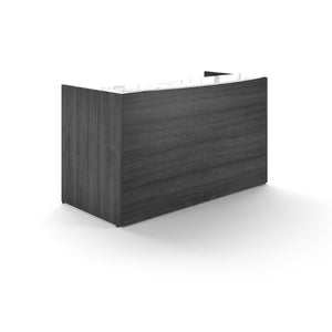 Potenza Rectangular Reception Desk with White Glass Transactional Top, FREE SHIPPING
