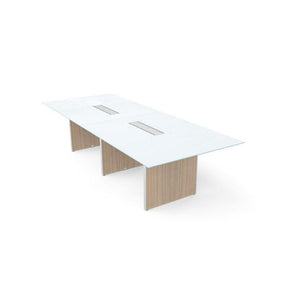 Potenza Executive Deluxe 10' Glass Top Conference Table, FREE SHIPPING