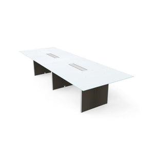 Potenza Executive Deluxe 12' Glass Top Conference Table, FREE SHIPPING
