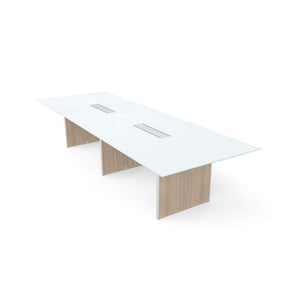 Potenza Executive Deluxe 12' Glass Top Conference Table, FREE SHIPPING