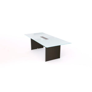 Potenza Executive Deluxe 8' Glass Top Conference Table, FREE SHIPPING