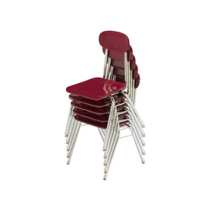 5/8" Solid Plastic V-Leg Stacking School Chair, 15-1/2" Seat Height