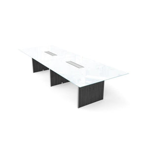 Potenza Executive Deluxe 12' Glass Top Conference Table, FREE SHIPPING
