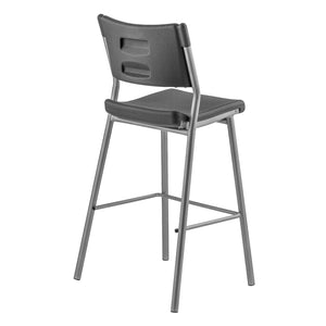 Cafe Time Stool, Charcoal Slate Top & Silver Frame