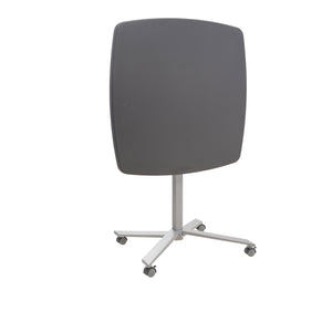 Cafe Time Adjustable-Height Table, Charcoal Slate Top & Silver Frame