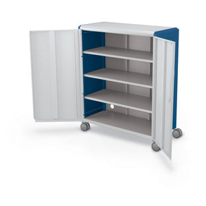 Compass Maxi H3 Mobile Makerspace Shelf Cabinet with Doors, 3 Shelves