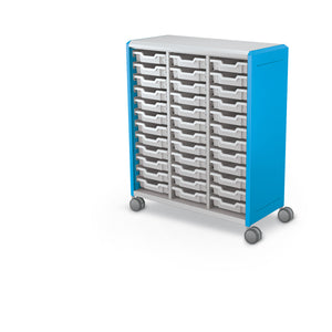 Compass Maxi H3 Mobile Makerspace Open Tray Cabinet, (36) 3" Trays