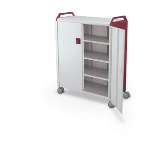 Compass Maxi H3 Mobile Makerspace Shelf Cabinet with Doors and Handles, 3 Shelves