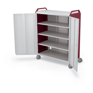 Compass Maxi H3 Mobile Makerspace Shelf Cabinet with Doors and Handles, 3 Shelves