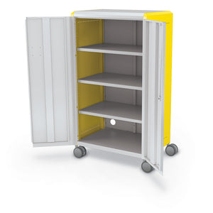 Compass Midi H3 Mobile Makerspace Shelf Cabinet with Doors, 3 Shelves