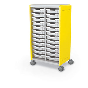 Compass Midi H3 Mobile Makerspace Open Tray Cabinet, (24) 3" Trays