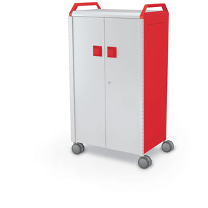 Compass Midi H3 Mobile Makerspace Shelf Cabinet with Doors and Handles, 3 Shelves