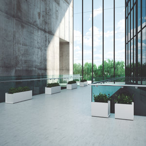 Crepe Indoor/Outdoor Aluminum Square Planter, 18-1/8" W x 15-3/4" D x 16-1/8" H