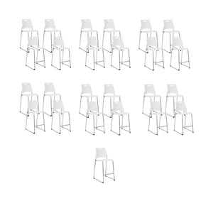 Tall Stacking and Ganging Chair with Plastic Seat and Back and Silver EPD Finish Frame, 25-Pack with Dolly