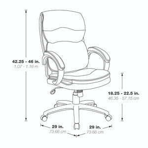 High-Back Leather Executive Chair with Padded Arms