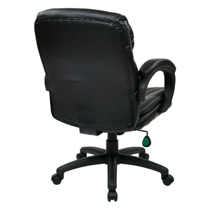 Mid-Back Leather Executive Chair with Padded Arms