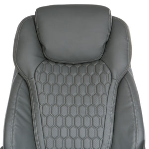 Leather Executive Chair with Padded Flip Arms and Titanium Base