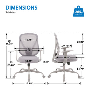 Manager's Chair with Grey Mesh Back and Black Fabric Seat