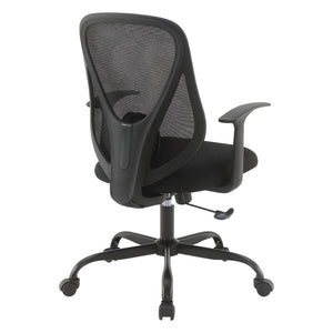 Manager's Chair with Black Mesh Back and Black Fabric Seat