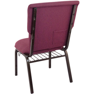 Nextgen 21" W Stacking Church Chair with 3-1/2"-Thick Waterfall Seat, Book Rack and Ganging Brackets, 1000 lb Weight Capacity