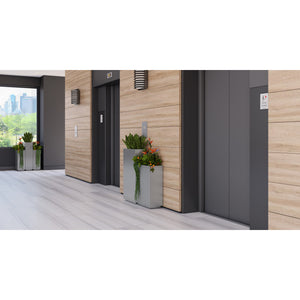 Valuta Indoor Painted Steel Rectangular Planter, 14" W x 18" D x 33-3/4" H