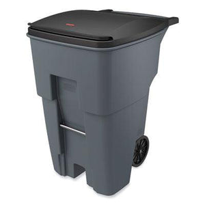 Rubbermaid Brute Roll-Out Heavy Duty Waste Container, 95 Gallon, Gray
