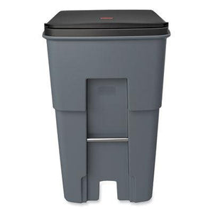 Rubbermaid Brute Roll-Out Heavy Duty Waste Container, 95 Gallon, Gray