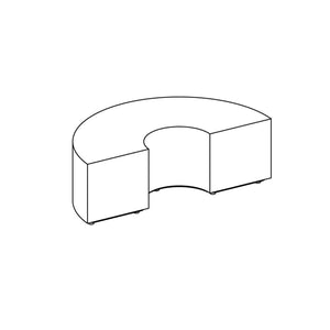 Fomcore Bench Series 1/2 Round Bench with 100% ALL-FOAM CORE, Antibacterial Vinyl Upholstery, LIFETIME WARRANTY, FREE SHIPPING