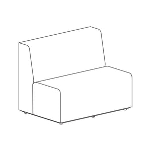 Fomcore Armless Series Linear Loveseat with 100% ALL-FOAM CORE, Antibacterial Vinyl Seat with Patterned Vinyl Back, LIFETIME WARRANTY, FREE SHIPPING