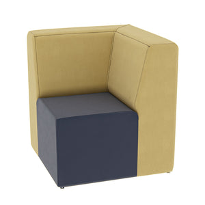 Fomcore Armless Series Linear Corner with 100% ALL-FOAM CORE, Antibacterial Vinyl Seat with Patterned Vinyl Back, LIFETIME WARRANTY, FREE SHIPPING