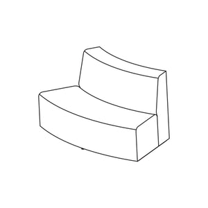 Fomcore Armless Series Sofa Curved Out with 100% ALL-FOAM CORE, Antibacterial Vinyl Seat with Patterned Vinyl Back, LIFETIME WARRANTY, FREE SHIPPING