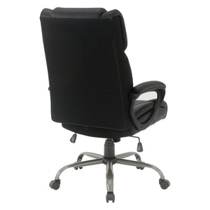 High-Back Faux Leather Executive Chair with Padded Arms and Titanium Metal Base