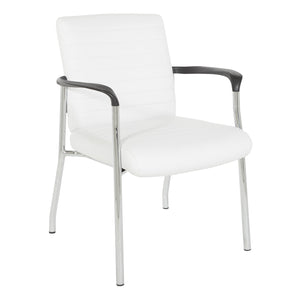 Low-Back Faux Leather Guest Chair with Chrome Finish Frame