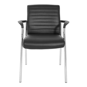 Low-Back Faux Leather Guest Chair with Chrome Finish Frame