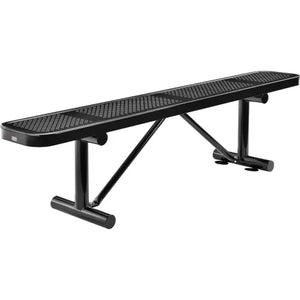 Global Industrial Thermoplastic Coated Metal Flat Bench, 6', Perforated Metal