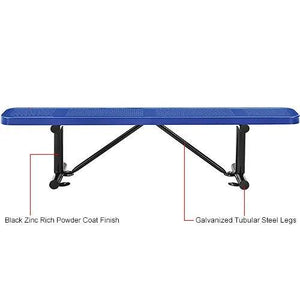 Global Industrial Thermoplastic Coated Metal Flat Bench, 6', Perforated Metal