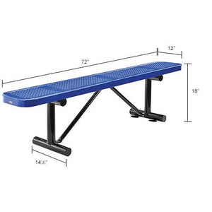 Global Industrial Thermoplastic Coated Metal Flat Bench, 6', Perforated Metal