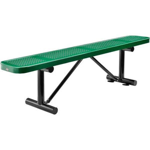 Global Industrial Thermoplastic Coated Metal Flat Bench, 6', Perforated Metal