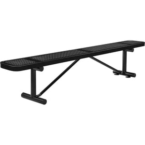Global Industrial Thermoplastic Coated Metal Flat Bench, 8', Perforated Metal