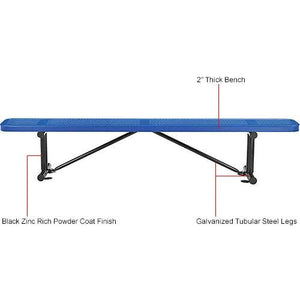 Global Industrial Thermoplastic Coated Metal Flat Bench, 8', Perforated Metal