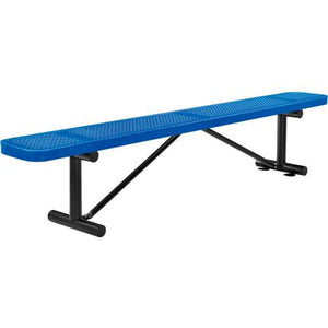 Global Industrial Thermoplastic Coated Metal Flat Bench, 8', Perforated Metal