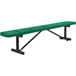 Global Industrial Thermoplastic Coated Metal Flat Bench, 8', Perforated Metal