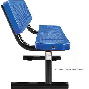 Global Industrial Thermoplastic Coated Metal Bench with Backrest, 8', Perforated Metal