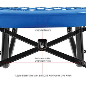 Global Industrial Thermoplastic Coated Metal 46" Round Picnic Table, Expanded Metal