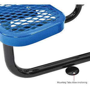 Global Industrial Thermoplastic Coated Metal 46" Round Picnic Table, Expanded Metal