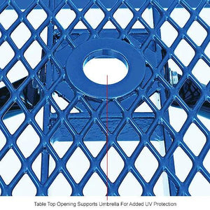 Global Industrial Thermoplastic Coated Metal Rectangular Picnic Table, 6' x 30", Expanded Metal