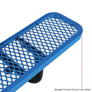Global Industrial Thermoplastic Coated Metal Rectangular Picnic Table, 6' x 30", Expanded Metal