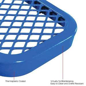 Global Industrial Thermoplastic Coated Metal Bench with Backrest, 6', Expanded Metal